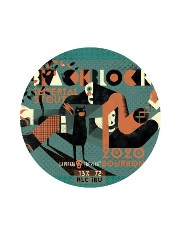 Etiqueta Cerveza Black Block Bourbon