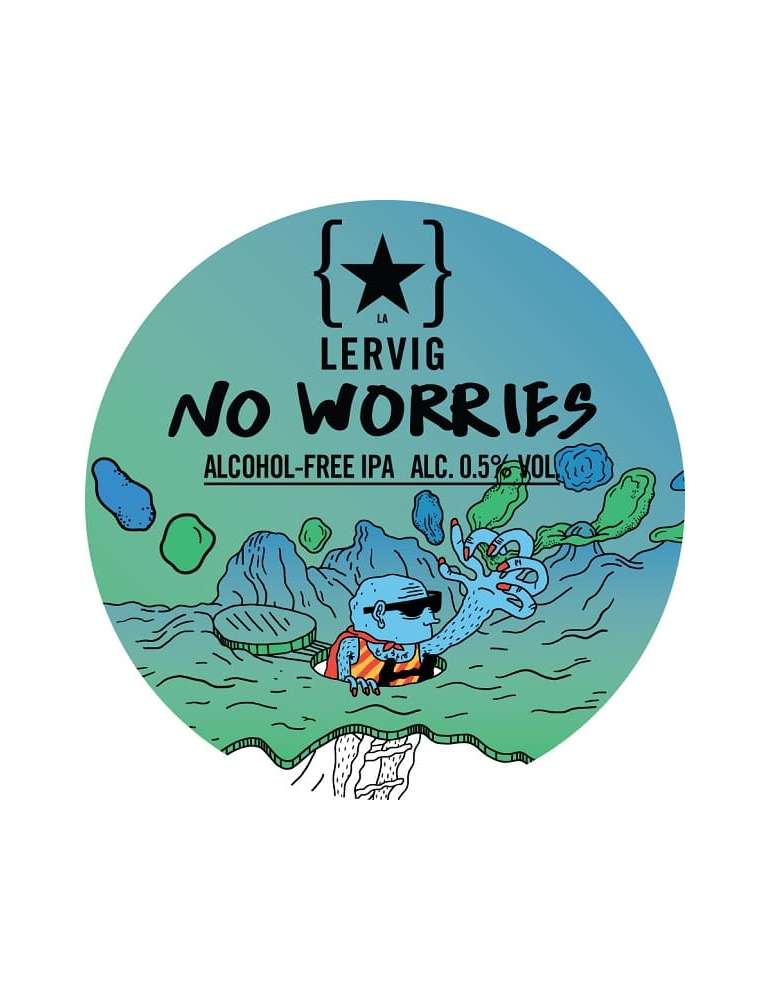 Etiqueta Cervesa No Worries IPA AF 33cl