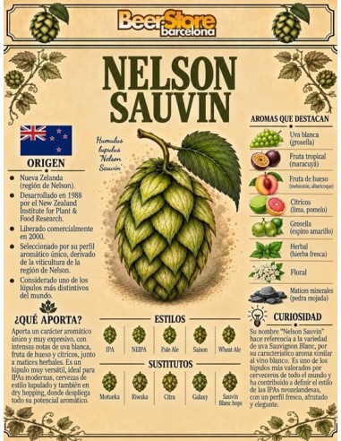 Lúpulo Nelson Sauvin Pélet 125gr